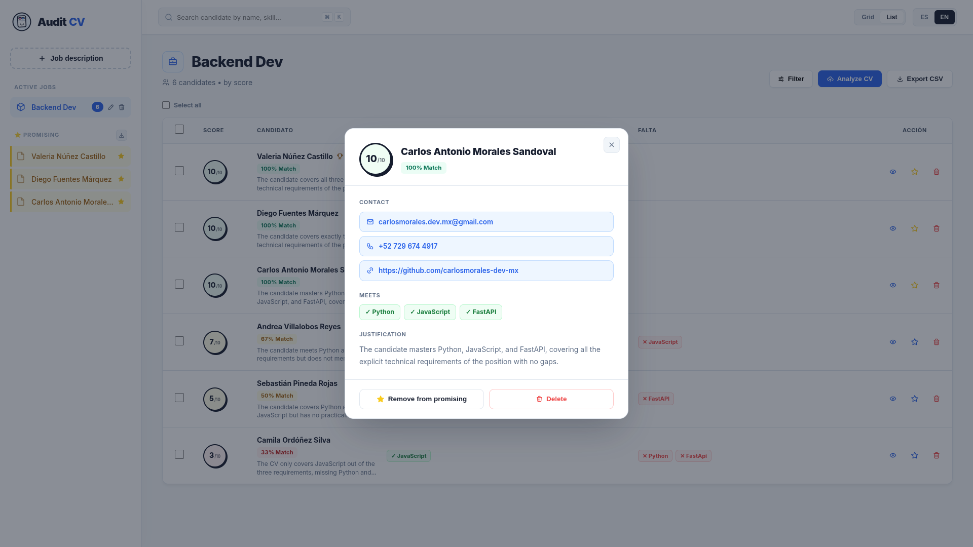 Audit CV — captura 3